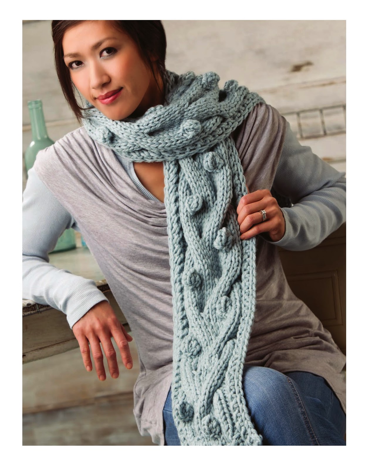 Модный шарф вязание