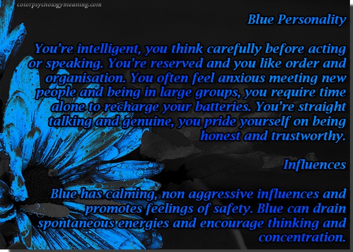 Color Blue Personality & Affects