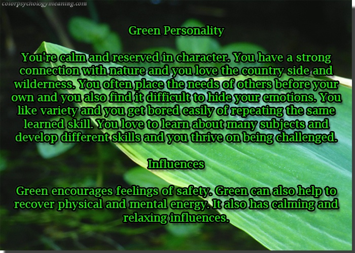 Green Personality & Affects