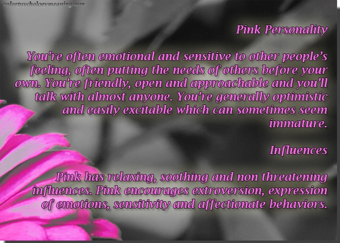 Color Pink Personality & Affects