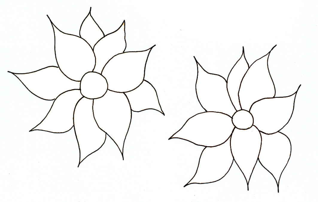Simple flowers for coloring