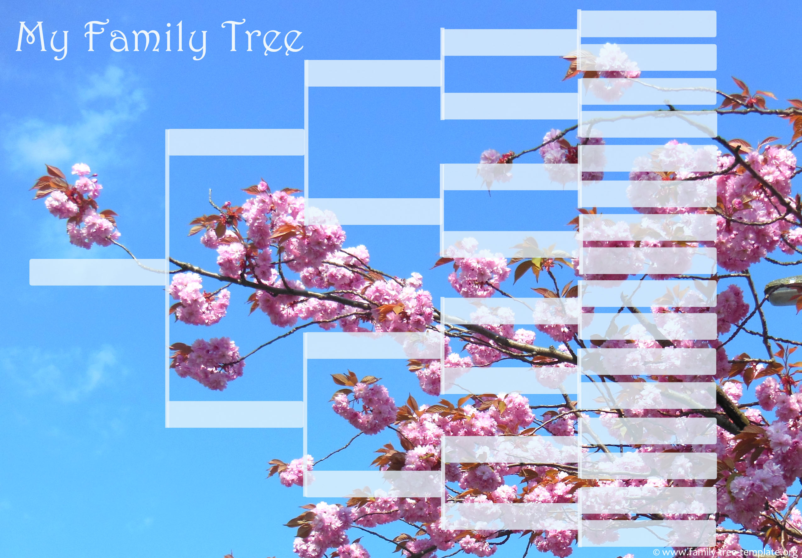 Free genealogy chart for young school children: 5 generations tree template.