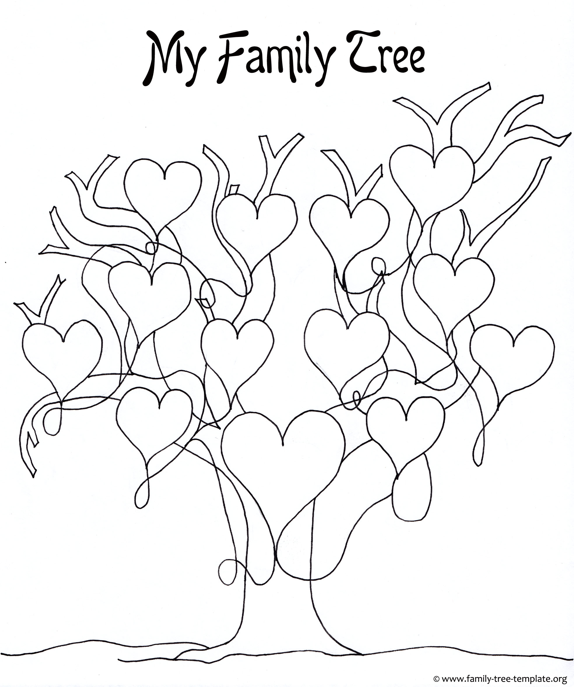 Printable family tree for girls to color and have fun with.