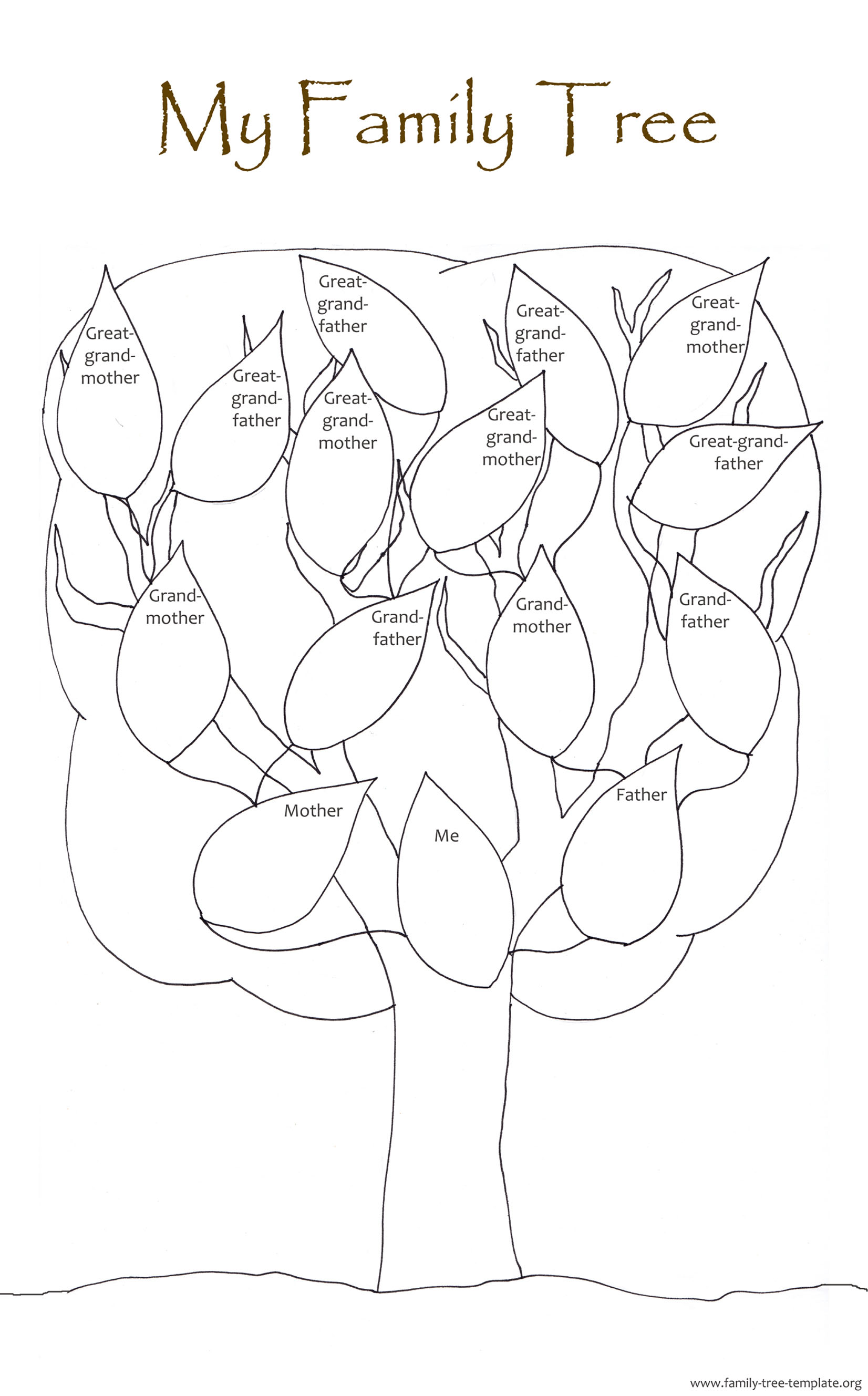 Tree chart for coloring and putting in names and pictures