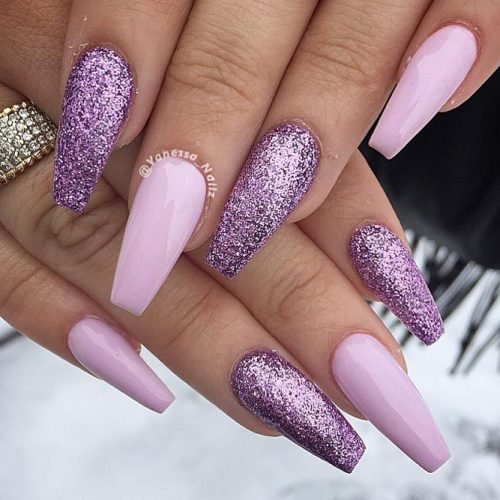Beautiful Nail Designs In The Lilac Color picture 3