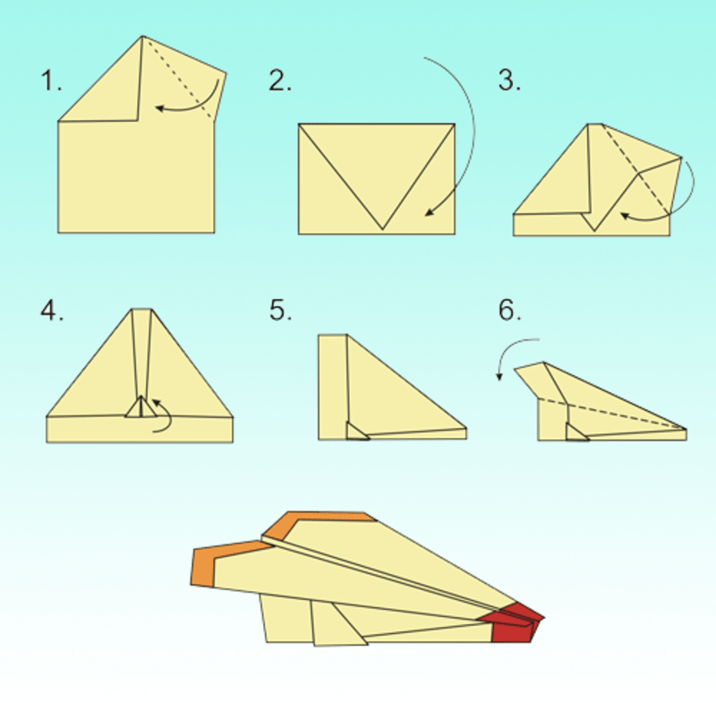 Бумажный самолетик схема простой