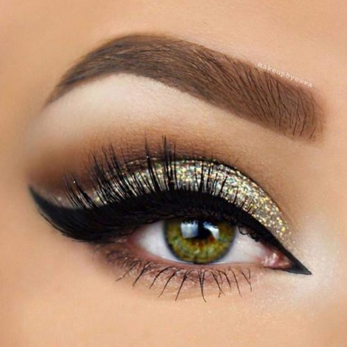 Glitter Cut Crease Eyes Makeup