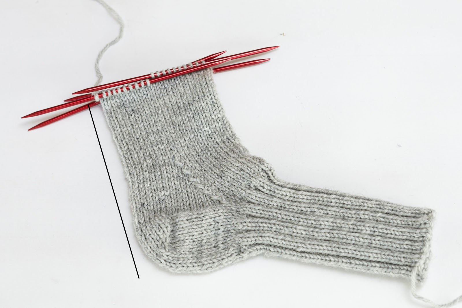Подробное описание вязания носка