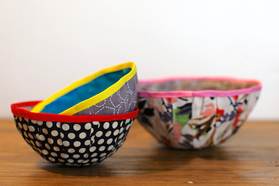 DIY fabric bowls with Mod Podge