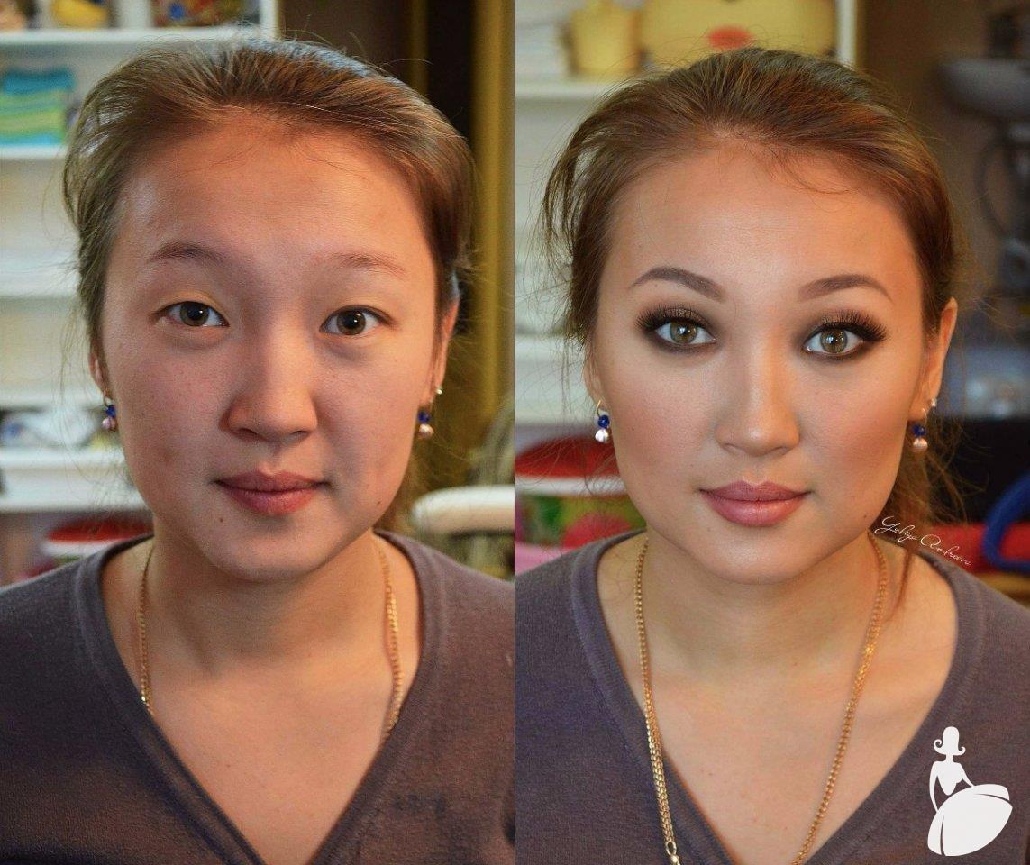 фото макияжа глаз до и после