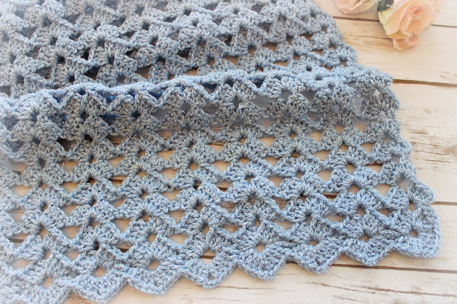 Blue Shimmer Lace Scarf, Free Crochet Pattern and Video Tutorial