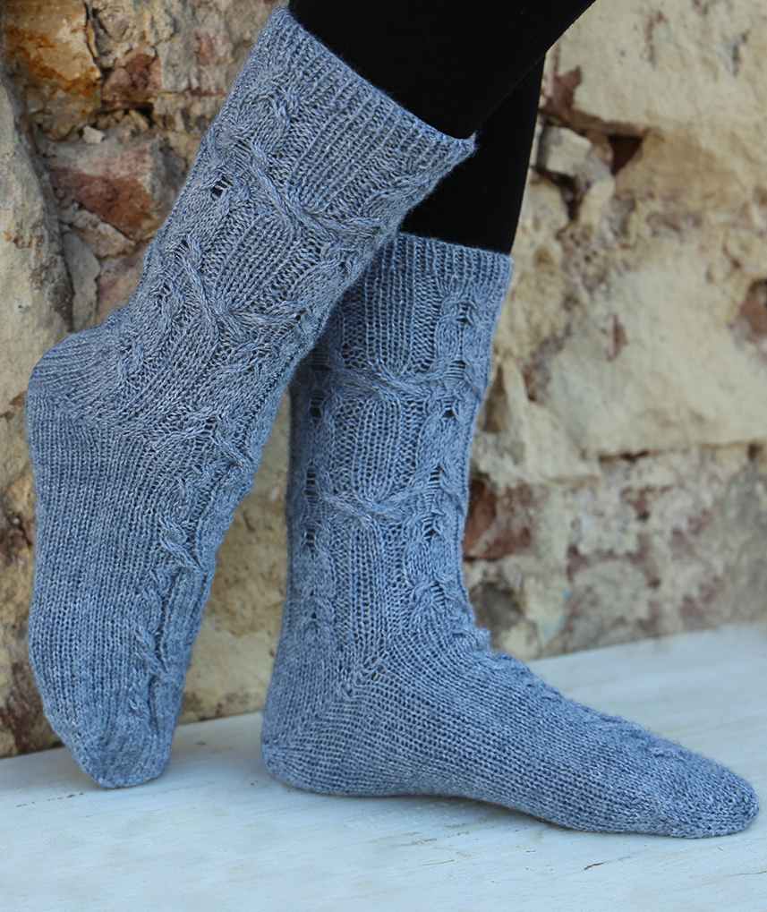 Free Knitting Pattern for Socks with Cables