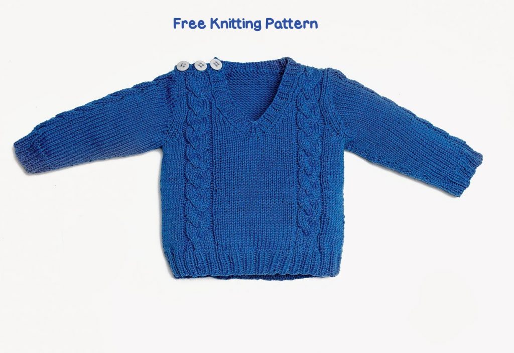 Free cable sweater knit pattern for babies and kids