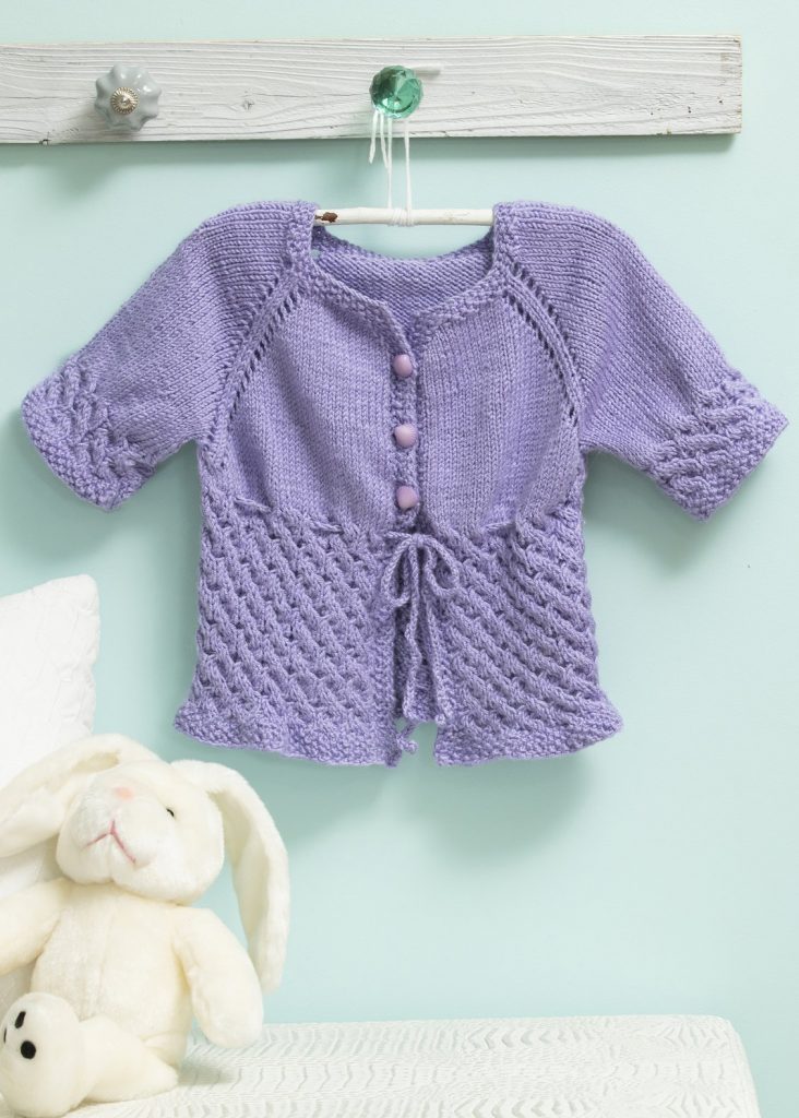 Free knitting pattern for a cabled baby cardigan