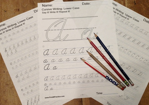 Print these Cursive Writing Worksheets with instruction guides for upper and lower case alphabet cursive letters. Printable Cursive Writing Worksheets with instruction guides for upper and lower case alphabet cursive letters.